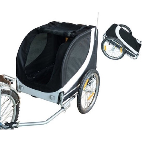 Paws Hondentrailer Stalen Fietskar Universeel Wit / Zwart - L130 x B73 x H94 Cm - Tot 40Kg