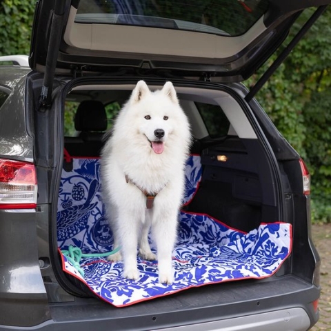 DWAM Autobeschermdeken hond – Autokleed – Blauw – Stof – One size – 139 x 140 cm – Dutchie