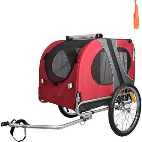 Topmast Hondenfietskar - Fietskar -Hondenaanhanger Medium  Rood