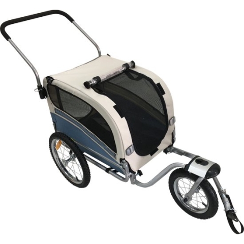 Topmast Honden Fietskar SKY Jogger Opbouwbaar Blauw - Medium