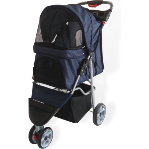 Topmast Modern - Hondenbuggy - Donkerblauw - Inklapbare - 3 Wielen - Comfort Buggy