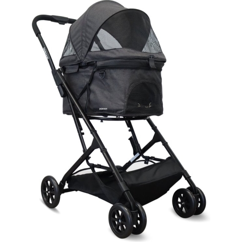 Deryan Luxe Inklapbare Hondenbuggy - Huisdieren wandelwagen - Zwart