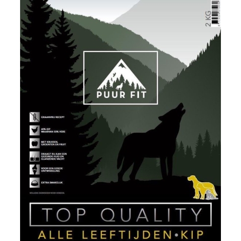 Puur Fit Top Quality - Hondenvoer - Middel en Groot Kip 12 kilo
