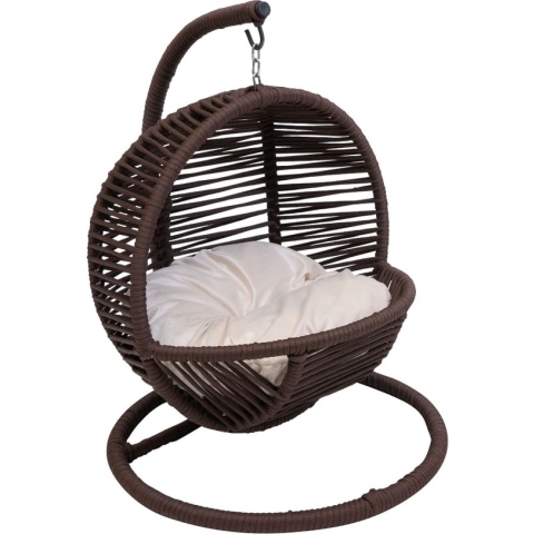 Bella Home Simba - Mini Hangstoel - Kat - Hond - Zwart - Grijze kussen