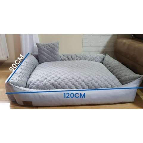 Hondenmand XXL - 120 x 90 cm - wasbare hoes - waterdicht - hondenbed  - grijs - hondebed - hondekussen