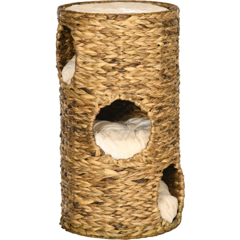 PawHut Katzenturm mit Kissen und 3 Eingängen D30-697V00