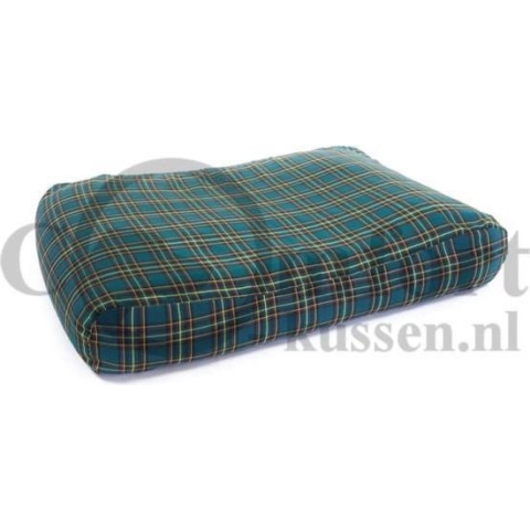 Hondenkussen Schotse ruit groen 100x75x15 cm