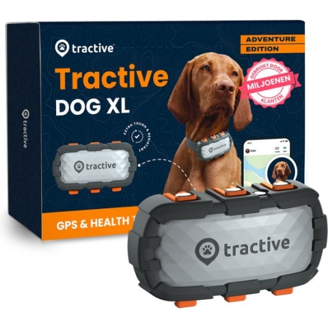 Tractive DOG XL Adventure-editie - Met vezelglas versterkte gps en gezondheidstracker voor honden - koel grijs