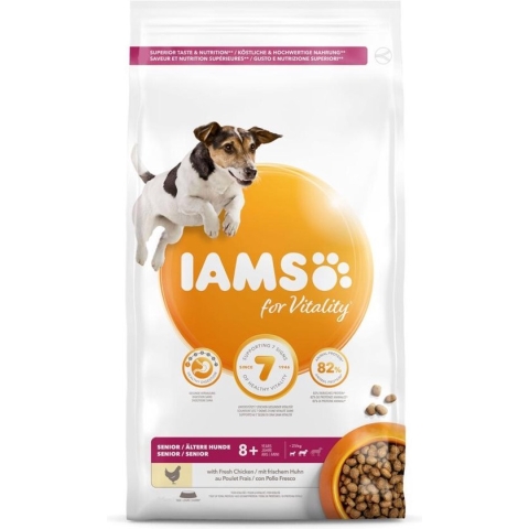 3x Iams Dog Senior Small - Medium Kip 3 kg