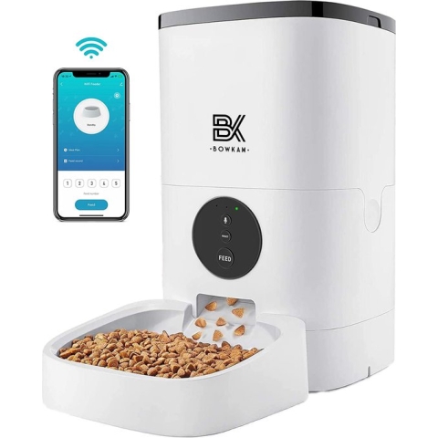 Bowkam Automatische Voerbak – Voerbak – Voerautomaat - Met App - Voerbak Kat – Voerbak Hond - Voerautomaat Kat – Wit
