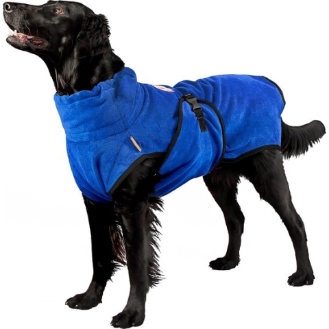 Hondenbadjas - Chillcoat - Microvezel - Sneldrogend - Kobalt Blauw - SuperFurDogs - S