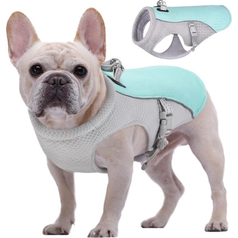 Koelvest voor honden, hondenkoeljas voor warme zomerdagen, ademend en reflecterend veiligheidsvest voor kleine middelgrote honden, koeljack voor buitenactiviteiten, wandelen, trainen