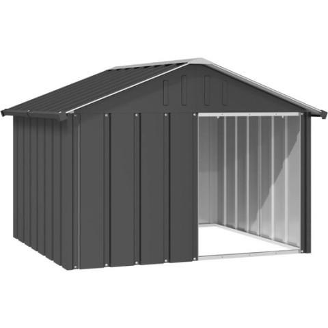 vidaXL-Hondenhok-116,5x103x81,5-cm-gegalvaniseerd-staal-antracietkleur