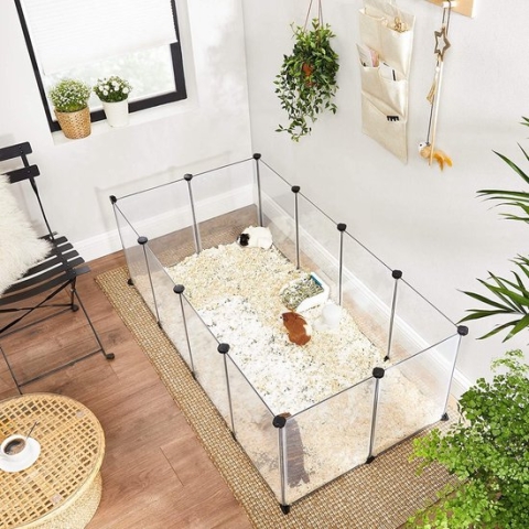Dierenren XXL - Verstelbaar - Ren - Kippenren - Kattenren - Hondenbench - Zwart - 143x73x46cm