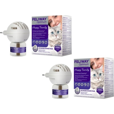 Feliway Optimum Startset - Anti stressmiddel - 2 x 48 ml Kat