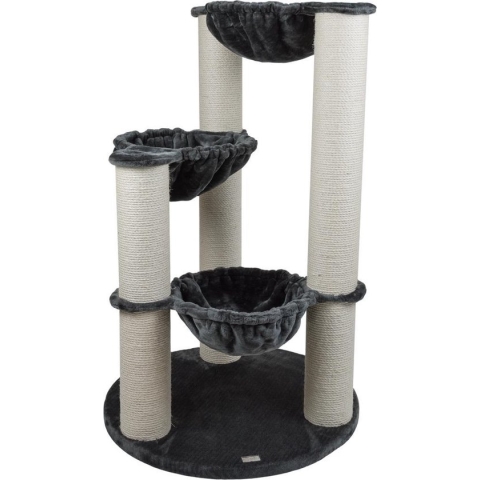 Quapas - katten krabpaal - Phoenix - donkergrijs - maine coon - extra stevig 3 hangmat XXL 128cm - kattenkrabpaal