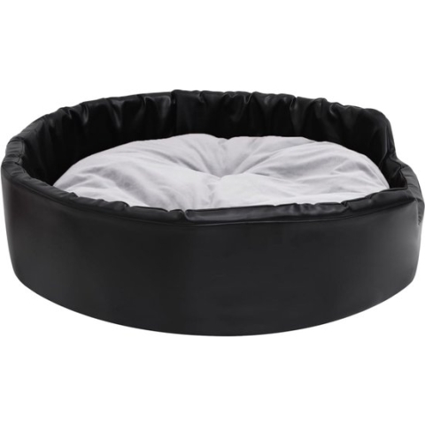 vidaXL-Hondenmand-90x79x20-cm-pluche-en-kunstleer-zwart-en-grijs