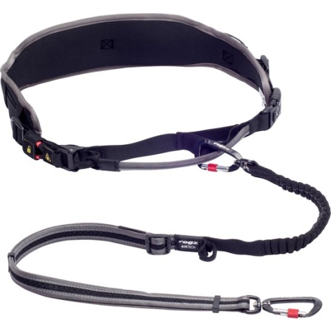Rogz Air Tech Sport Riem & Lijn Zwart&Grijs - Hondenhalsbandset - L/Xl