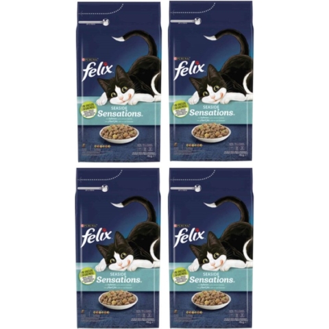 4x Felix Sensations Droog Vis - Kattenvoer - 4kg