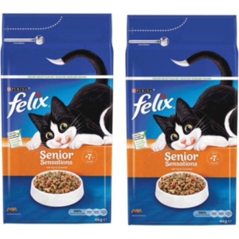 2x Felix Sensations Droog Senior - Kattenvoer - 4kg