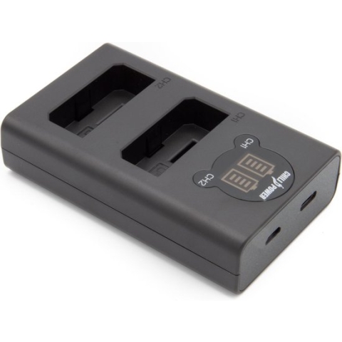 ChiliPower dubbellader LP-E5 geschikt voor Canon - voor 2 camera accu's (tegelijk)