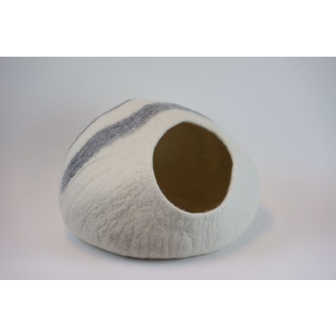Cat cave kattenmand off white- grey stripes.