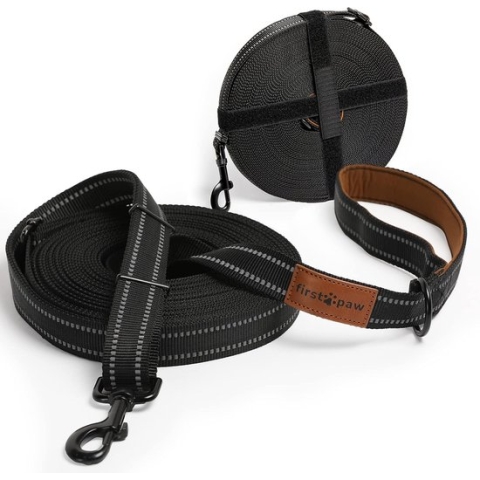 Looplijn voor honden, 5 m, 7 m, 10 m, 15 m, 20 m, robuuste hondenriem met greepbekleding, sleeplijn voor kleine, middelgrote en grote honden, trainingslijn voor honden, met nettas