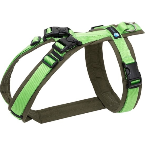 AnnyX Hondentuig - OPEN -Speurtuig– olijfgroen-Lichtgroen - maat -M - Borstomvang 62-74cm -Gewicht-hond- 18-30kg