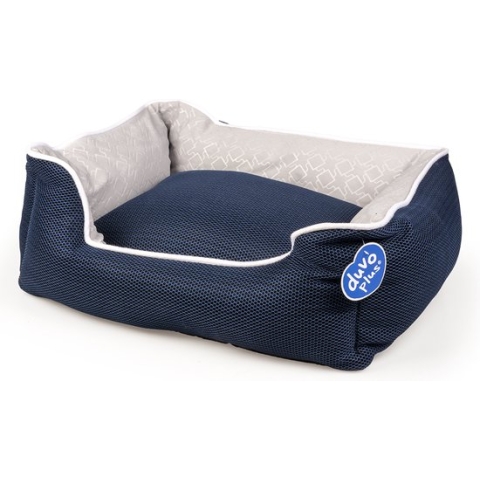 Duvoplus - Dierenkussen - Hond - Airmesh Mand Rechthoekig L - 110x85x26cm Blauw/grijs - 1st