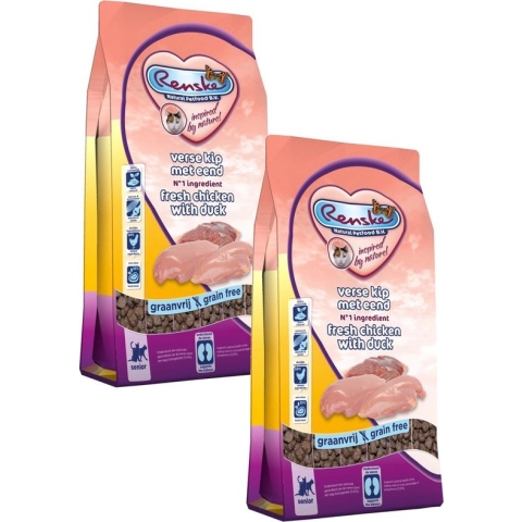 Renske Kat Senior Verse Kip&Eend - Kattenvoer - 2 x 6 kg