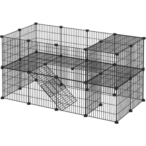 Konijnenren - ren - caviaren - hek143 x 73 x 71 - Zwart