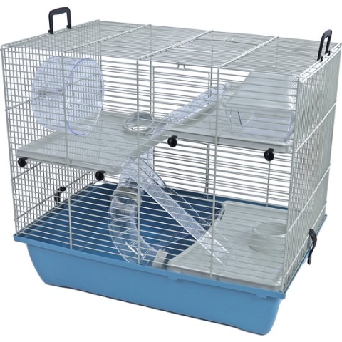 Interzoo - Hamsterkooi - Pinky 3 - Kleur: Pastel Blauw - Afmetingen: 50x33x45,5 cm