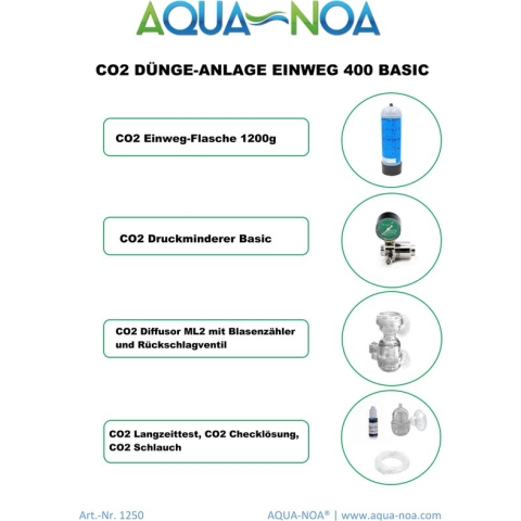 Aqua-noa CO2 set wegwerpfles 400 basic