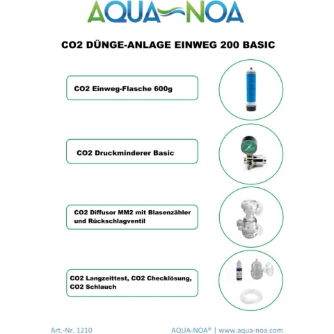 Aqua-noa CO2 set wegwerpfles 200 Basic
