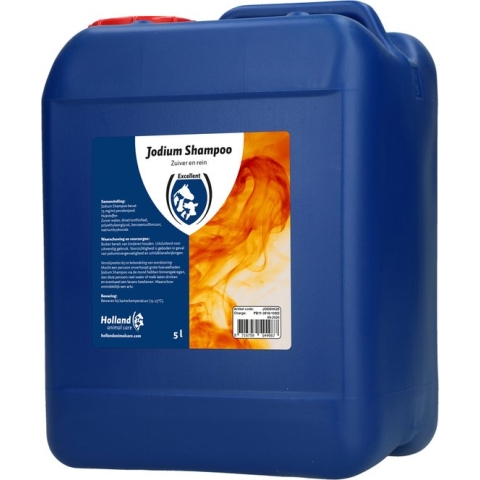 Excellent Jodium Shampoo - Zuiveren en reinigen van de behaarde vacht en onderliggende huiddelen - dieren - 5 Liter