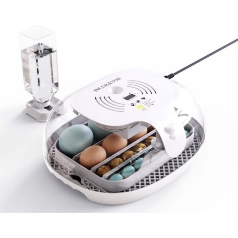 Compleet Slimme broedmachine 16 eieren met geïntegreerd schouwlamp - All-in-One - volledig geautomatiseerde broedproces met Nederlandse handleiding.
