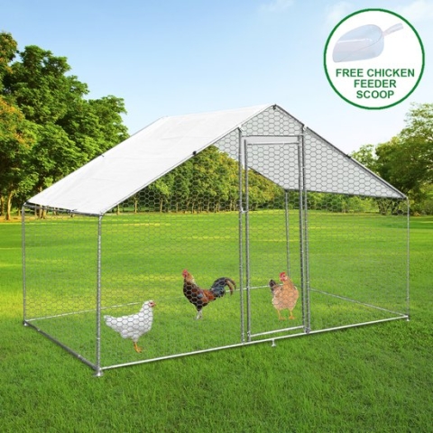 Vrijstaande kippenren 4m x 2m x 2m Gratis dakbescherming en voedingsschep