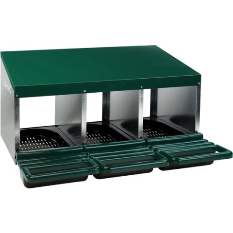 Gaun Pluimvee legnest – Comfortabele plastic vloer – Inclusief opvangbak – Tot 15 kippen – 80x52x48 cm - Groen