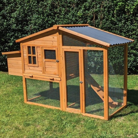 Kippenhok met Ren - Kippenren - Kippenhok met Uitloopren - Buitenverblijf- 180 x 119x 62 cm