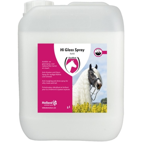 Excellent Hi Gloss spray navulling - Voor het creëren van een perfecte presentatie voor een keuring, wedstrijd of ander evenement - Geschikt voor paarden - 5 Liter