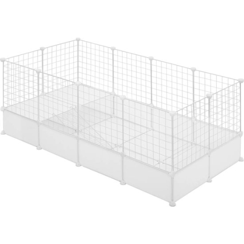Happyment Knaagdierenren Ziva - Ren hoog - Verstelbaar - Voor binnen - Kattenren - Dierenren - Puppyren - Kleine dieren - Kittens - Wit - 142x53x71 cm