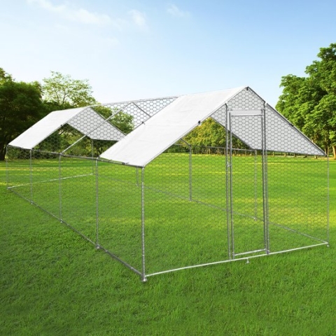 Vrijstaand Kippenren Kippenverblijf 4m x 8m x 2m Gratis dak hoezen en voedingsschep