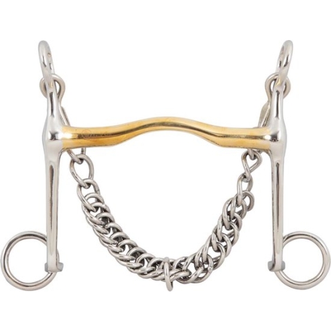 BR Dressuurstang Soft Contact 12 mm Scharen 140 mm 11,5 Zilver/goud