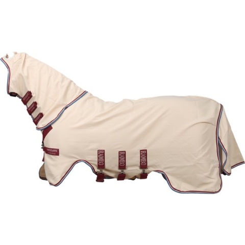 HorseWare Rambo Hoody - Sand/Cherry - Peach & Blue - Maat 100/152/5.0