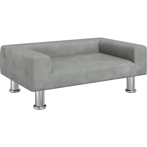 vidaXL-Hondenmand-70x45x26,5-cm-fluweel-lichtgrijs