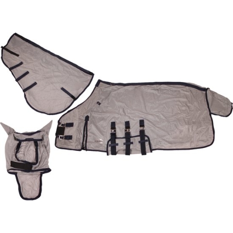 Qhp Vliegendeken Met Hals En Masker Donkergrijs - 225