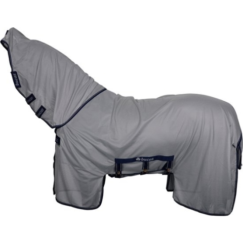 Bucas Buzz-Off X FullNeck Big Neck Vliegendeken - maat 140/191 - silver