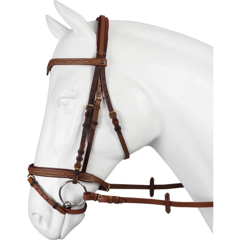 HORKA HOOFDSTEL VERDI PONY COGNAC/GOUD