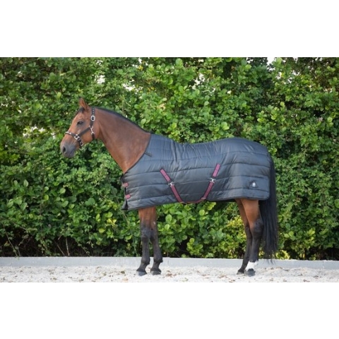 DKR Sports Stal- en onderdeken 150grs - maat 155/205 - black/maroon