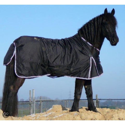 LuBa Paardendekens Regendeken / Winterdeken - Luba Extreme Turnout 1680D - FRIES PAARD - 150gram - Zwart - 195 cm